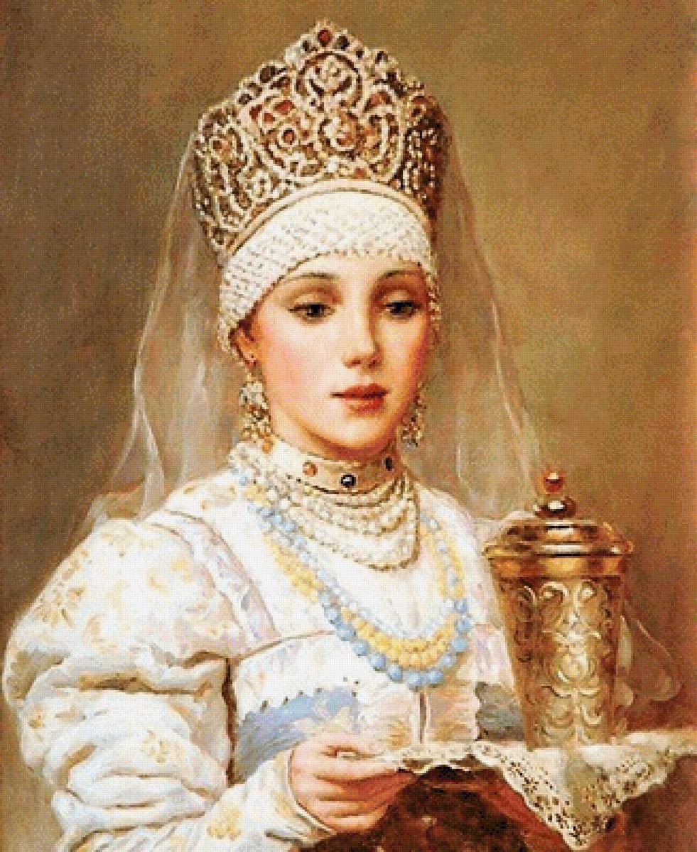 красавица - живопись, девушка, картина, люди - предпросмотр