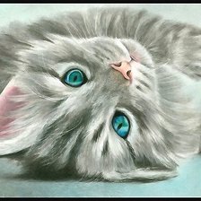 Схема вышивки «котёнок»