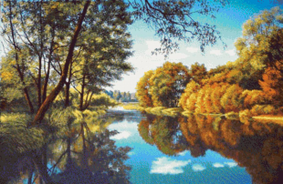 Худ. Былич Ал-др Леонидович - пейзаж осень, река, природа - предпросмотр