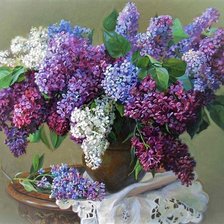 Схема вышивки «сирень в вазе»