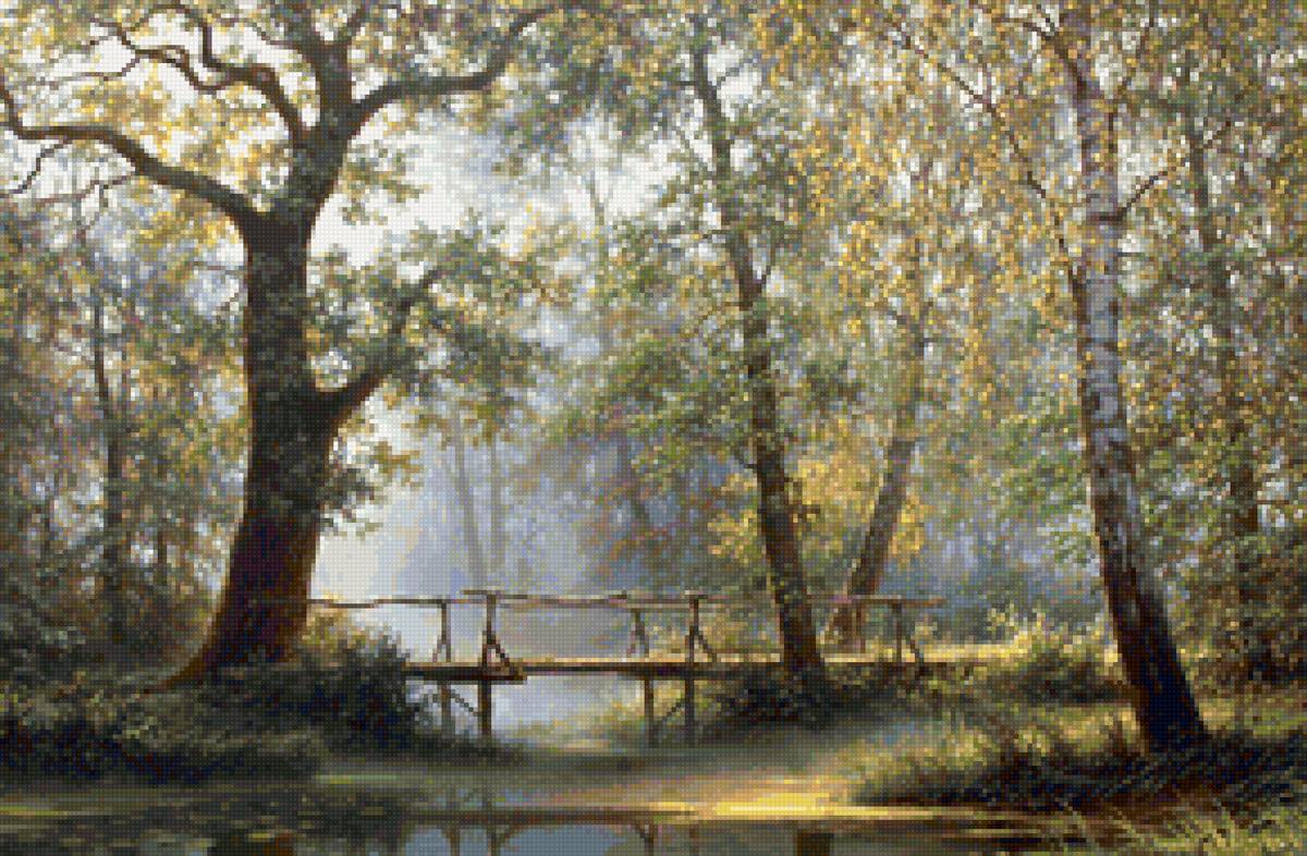 Худ. Валерий Корчак - пейзаж лето, природа, парк - предпросмотр