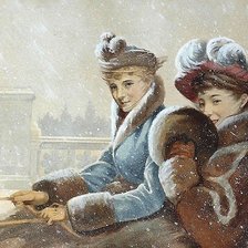 Схема вышивки «поездка в санках»