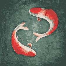 Схема вышивки «Японские рыбы Кой»