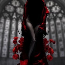 Схема вышивки «Девушка в плаще»