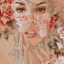 Схема вышивки «Девушка в цветах»