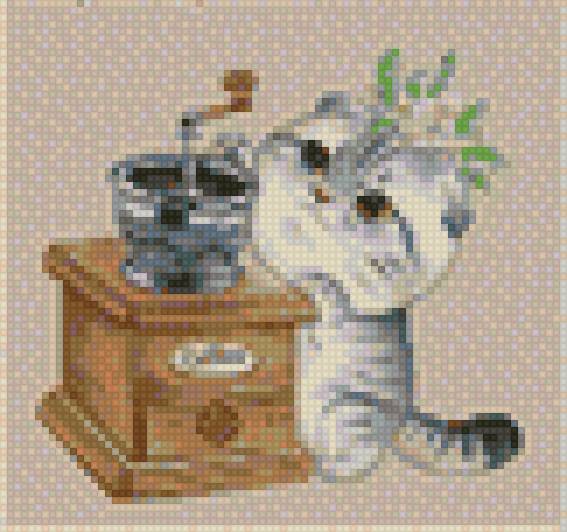 котик с кофемолкой - предпросмотр