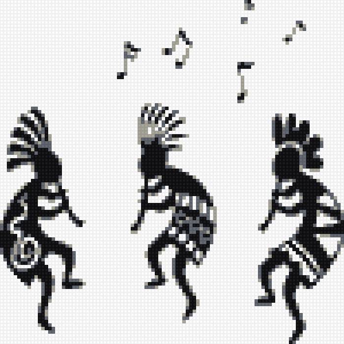 Юго Кокопелли - монохром - предпросмотр