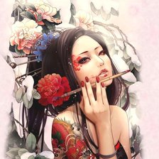 Схема вышивки «Девушка»