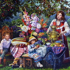 Схема вышивки «пикник»