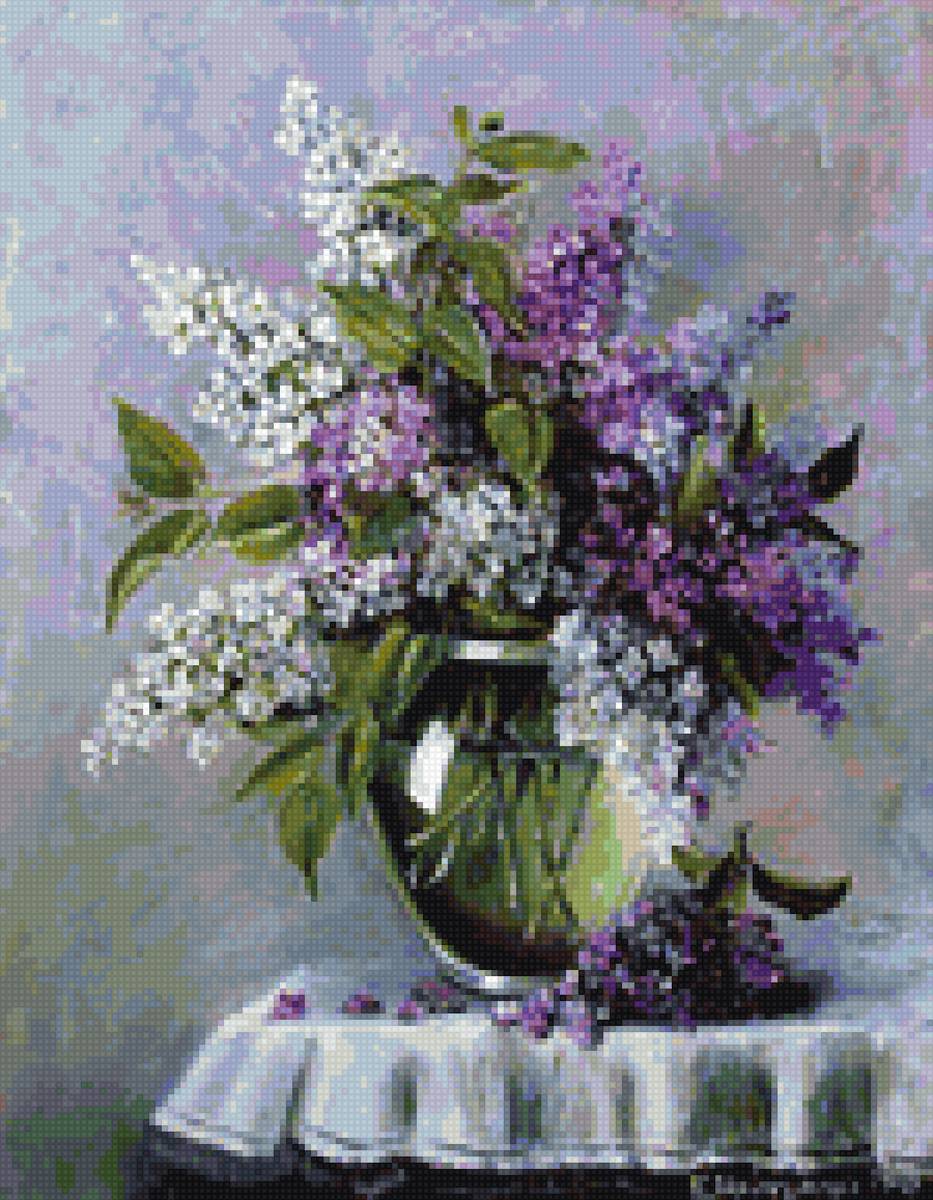 сирень в вазе - предпросмотр