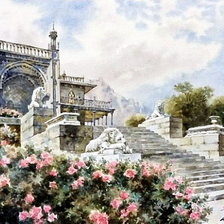 Схема вышивки «дам в цветах»