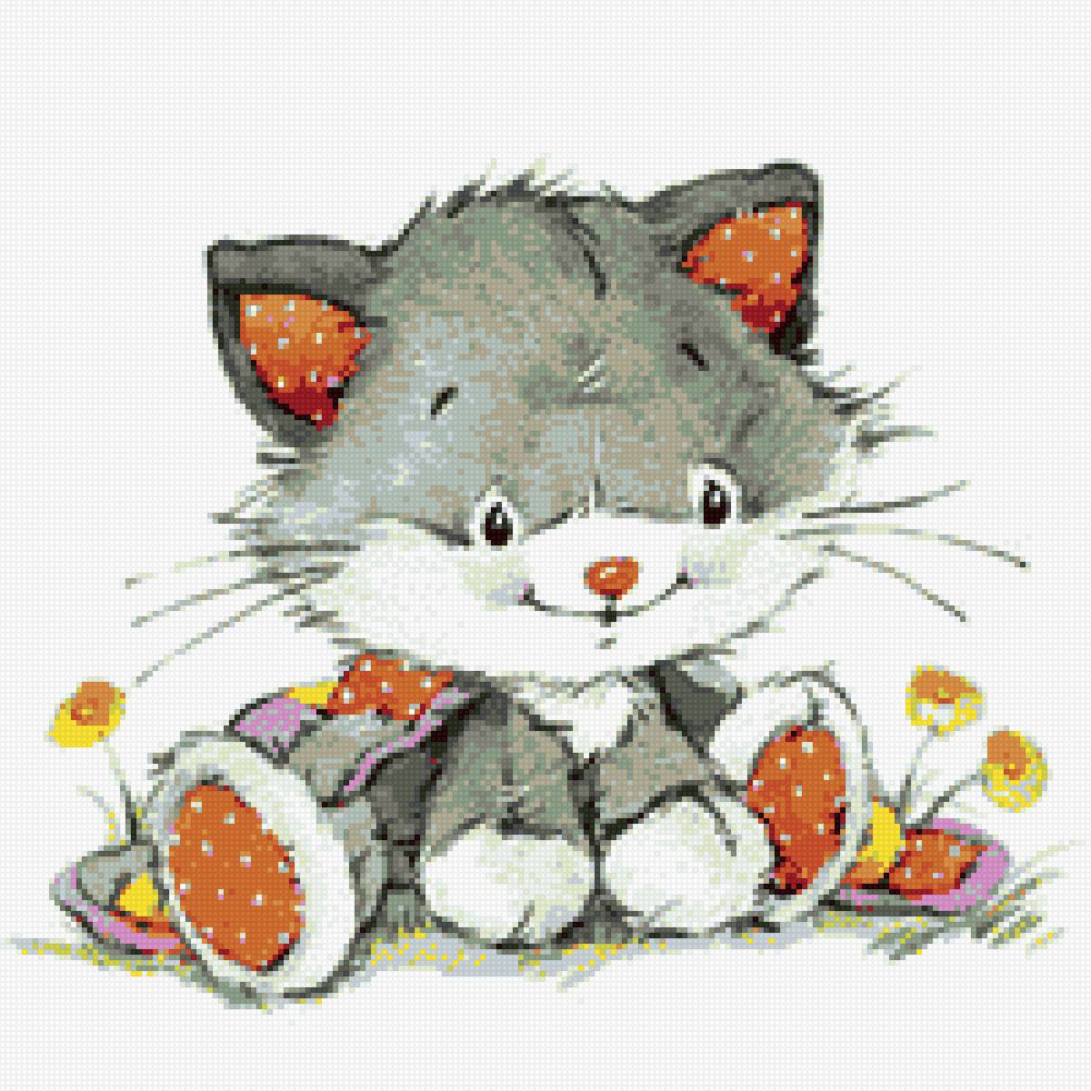 Котенок-малыш - детская, подушка, котенок - предпросмотр