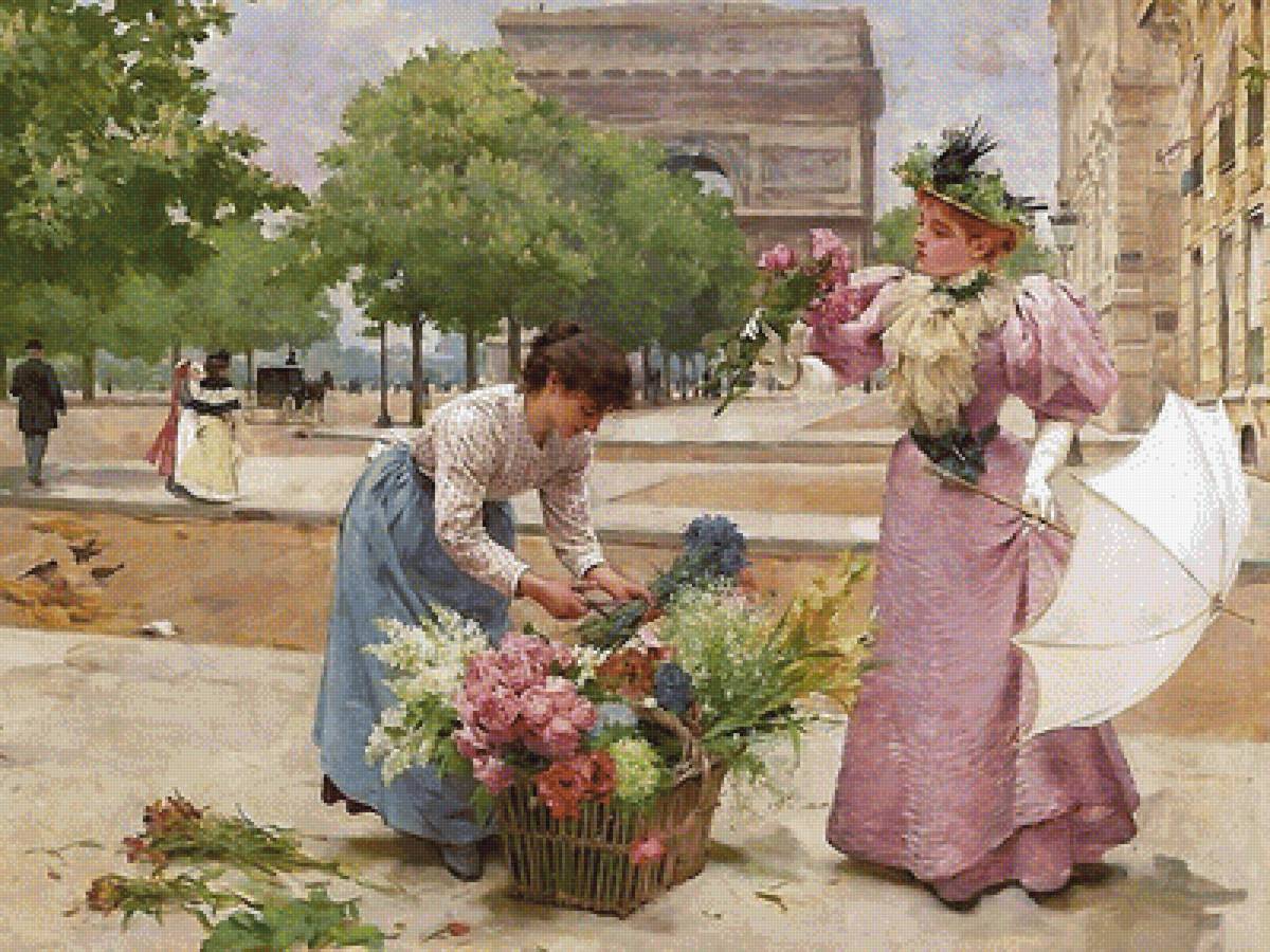 цветочница - картина - предпросмотр