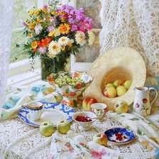 Схема вышивки «цветы и яблоки»