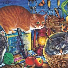 Схема вышивки «котята»