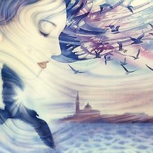 Схема вышивки «Девушка»