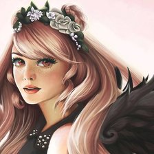 Схема вышивки «Девушка»