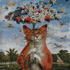 Схема вышивки «кот»