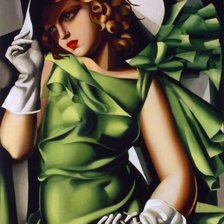 Схема вышивки «дама в перчатках»