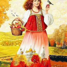 Схема вышивки «Девушка-осень 2»