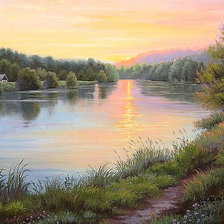 Схема вышивки «Худ. Елена Лебедева ДОБРАЯ РЕЧКА»