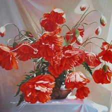 Схема вышивки «Маки»