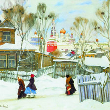 Схема вышивки «Юон Вид Троицкой лавры»