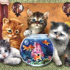 Схема вышивки «котята»