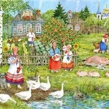 Схема вышивки «уварова гуси поросята»