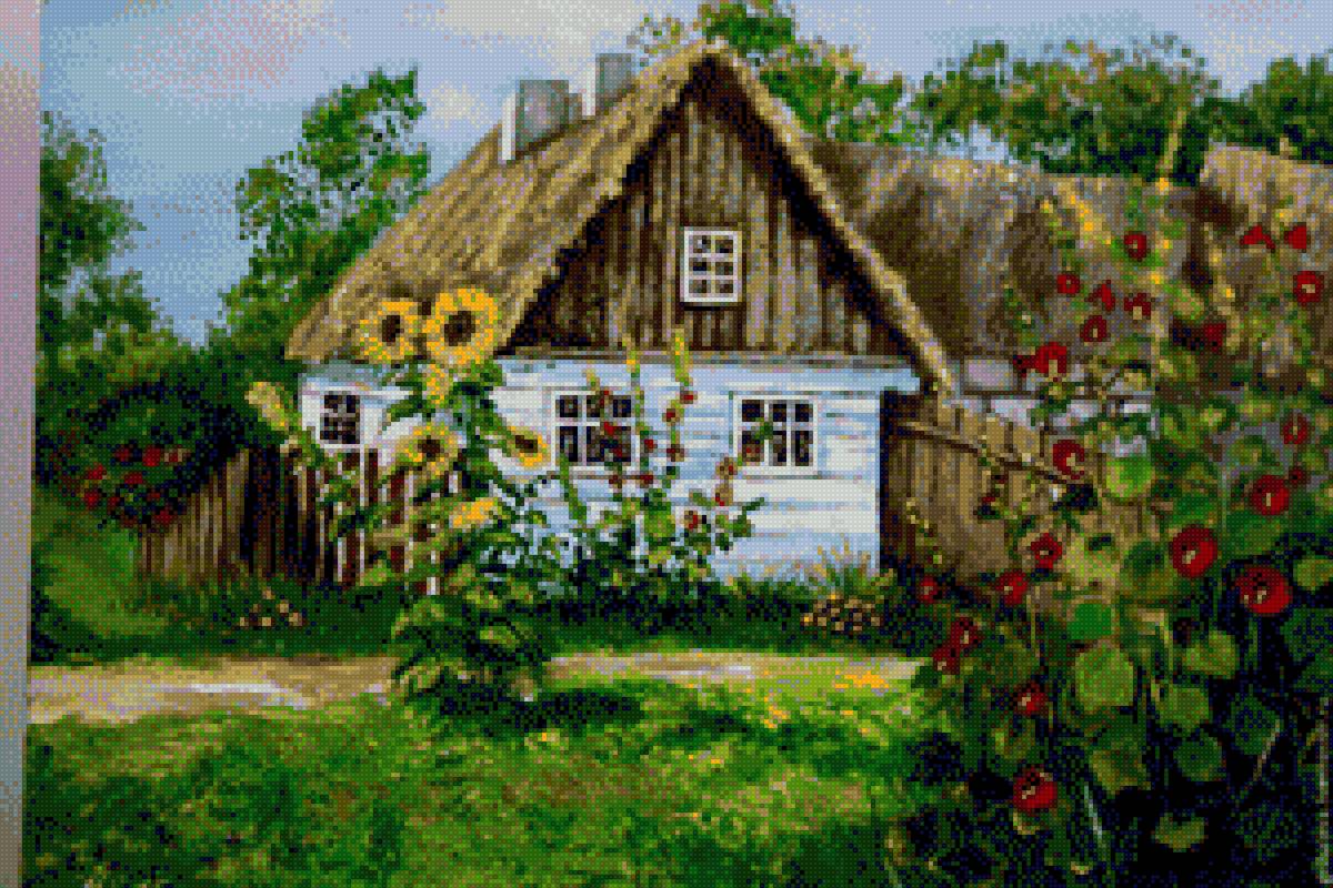 Домик - уют, домик, красота, цветы, деревня - предпросмотр