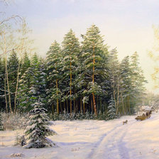 Схема вышивки «Зимний день Домой»