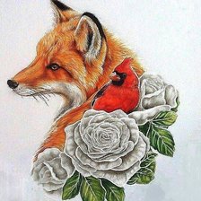 Схема вышивки «лиса»