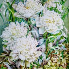 Схема вышивки «Галина Горнева.Белые пионы.»