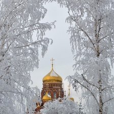 Схема вышивки «храм зимой»