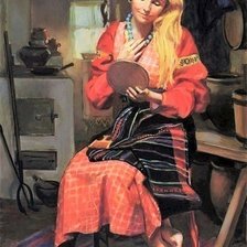 Схема вышивки «Голубые бусы»