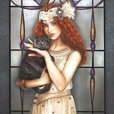 Схема вышивки «Девушка»