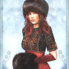 Схема вышивки «Девушка»