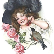 Схема вышивки «ретро открытка»