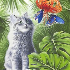 Схема вышивки «котёнок»