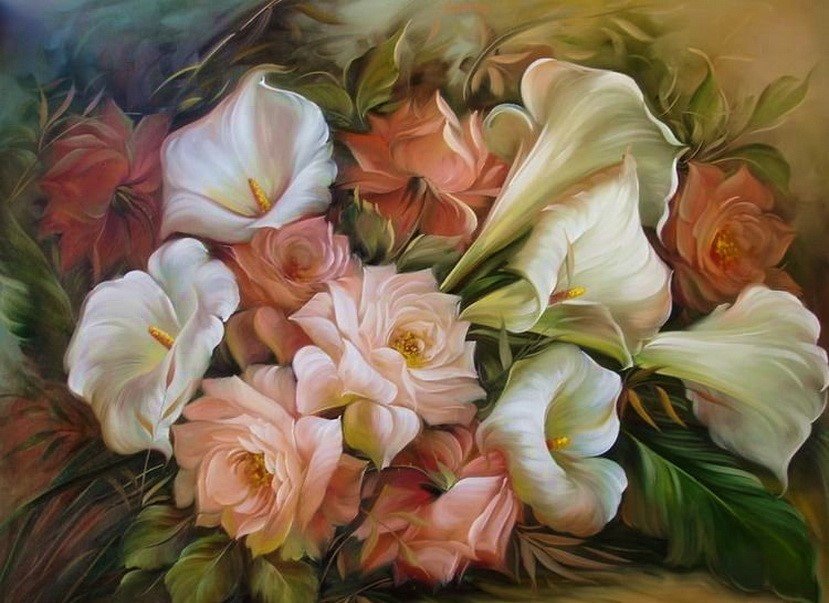 CALAS Y ROSAS - 400 x 295 cruces - оригинал