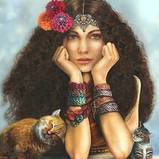 Схема вышивки «Девушка»