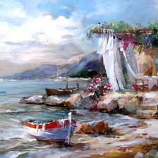 Схема вышивки «море»