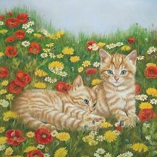 Схема вышивки «котята»