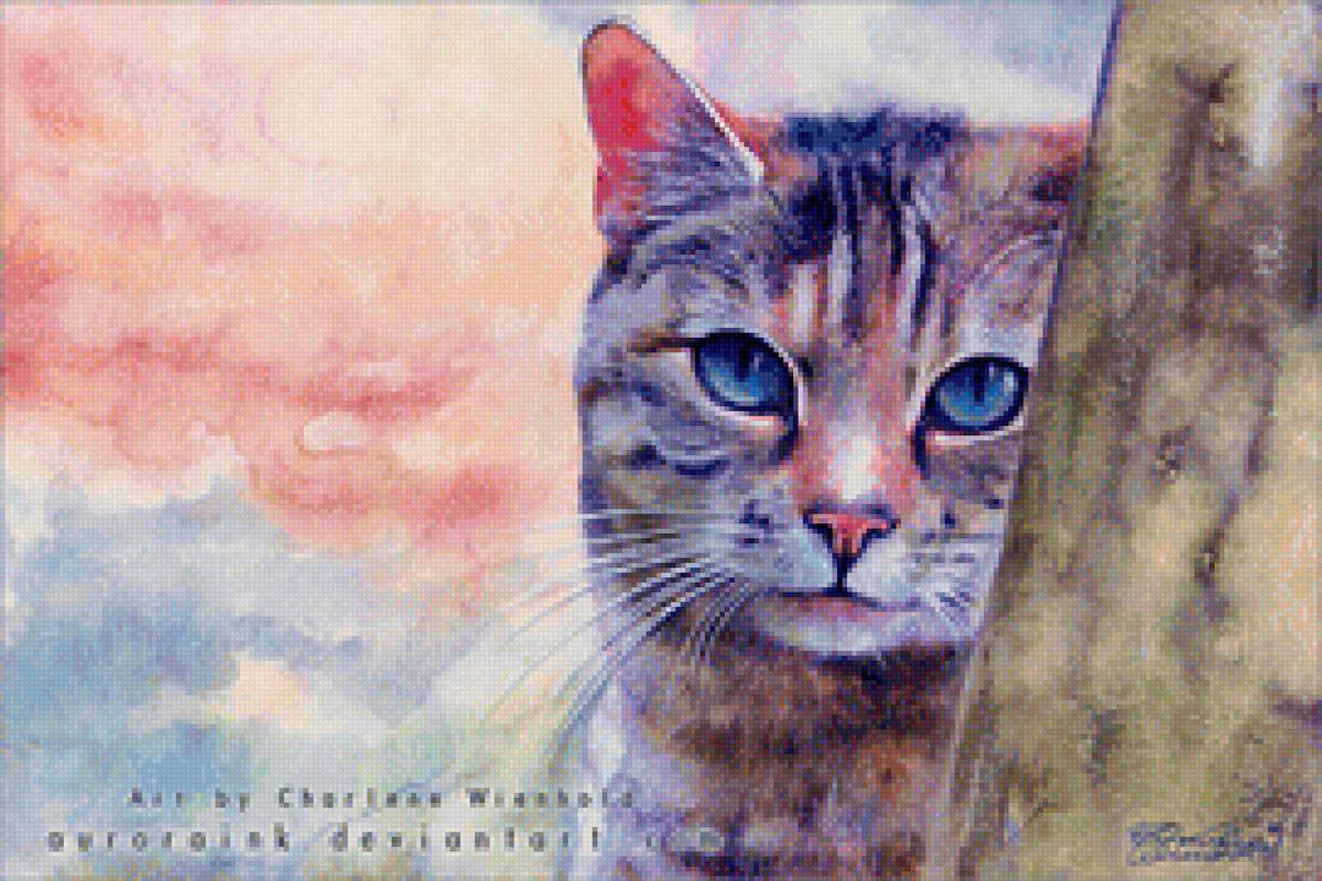 Акварель Киса 2 - кошки - предпросмотр