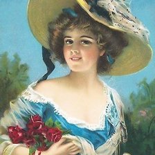 Схема вышивки «девушка с розами»