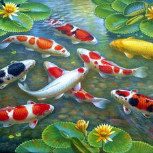 Схема вышивки «9 карпов»