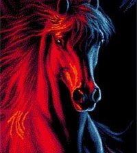 Схема вышивки «Horse Fire & Ice»