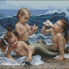 Схема вышивки «Маленькие русалочки»