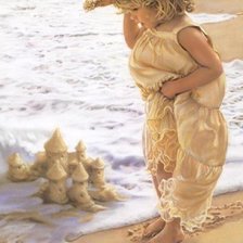 Схема вышивки «девочка и море»