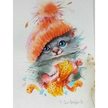 Схема вышивки «Котик»